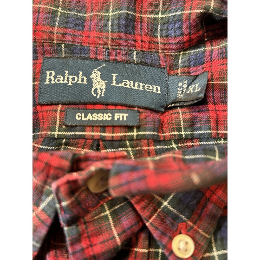 Polo Ralph Lauren Button Down Long Sleeve Size XL Plaid Classic Fit Shirt - Picture 4 of 6